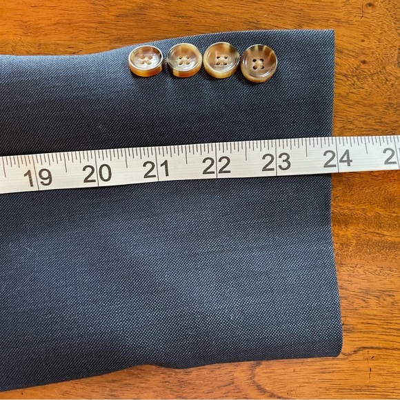 J. Crew Thompson Heathered Navy 100% Wool 38S Suit Jacket Sport Coat Flawed - Picture 11 of 13